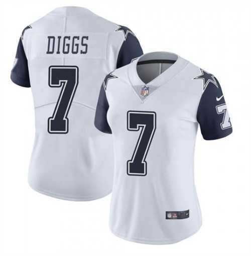Womens Dallas Cowboys #7 Trevon Diggs White Thanksgiving Vapor Untouchable Limited Stitched Jersey->women nfl jersey->Women Jersey